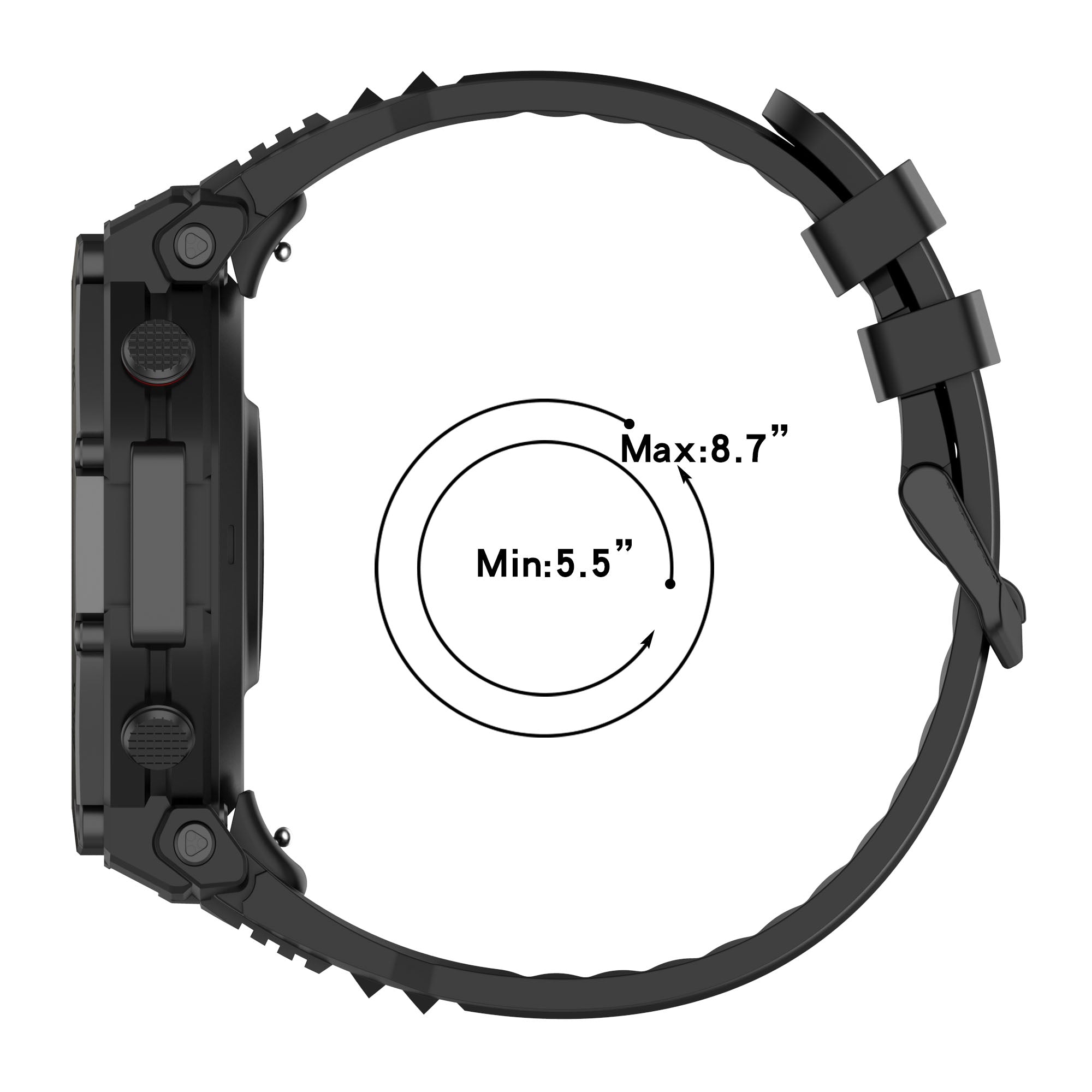 Correa silicona Amazfit T-Rex 3 Pro - 48mm (negro)