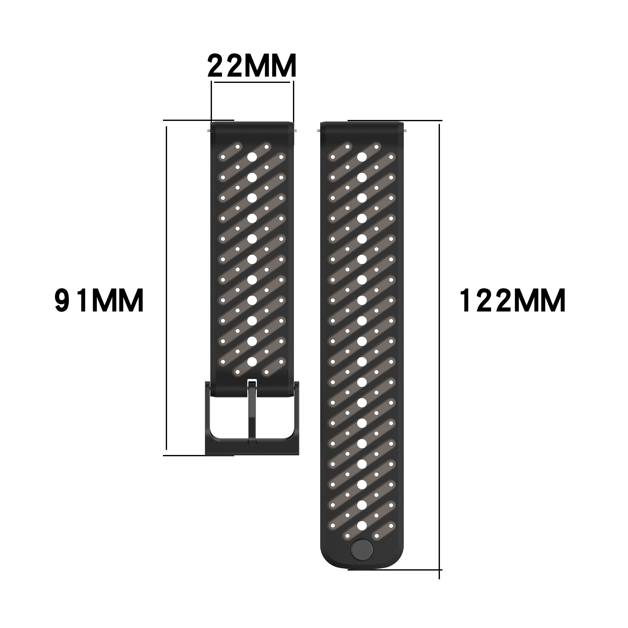 Xiaomi Watch 2 Striped Silicone Strap (Black)