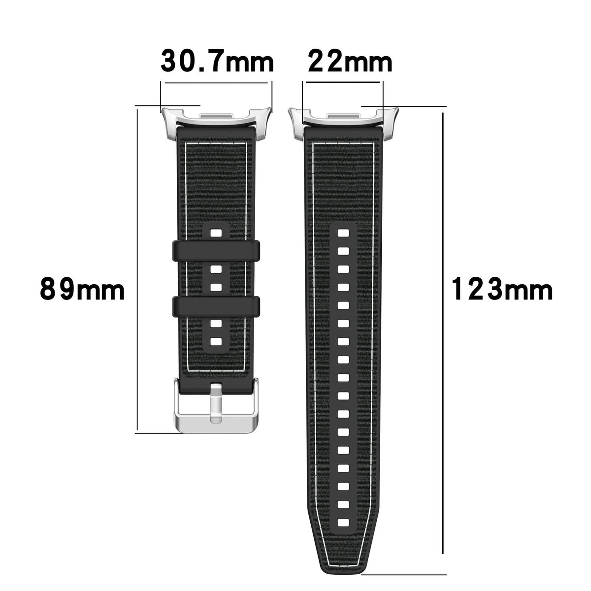 Samsung Galaxy Watch 9 - 40mm Nylon Hybrid Strap (Black)