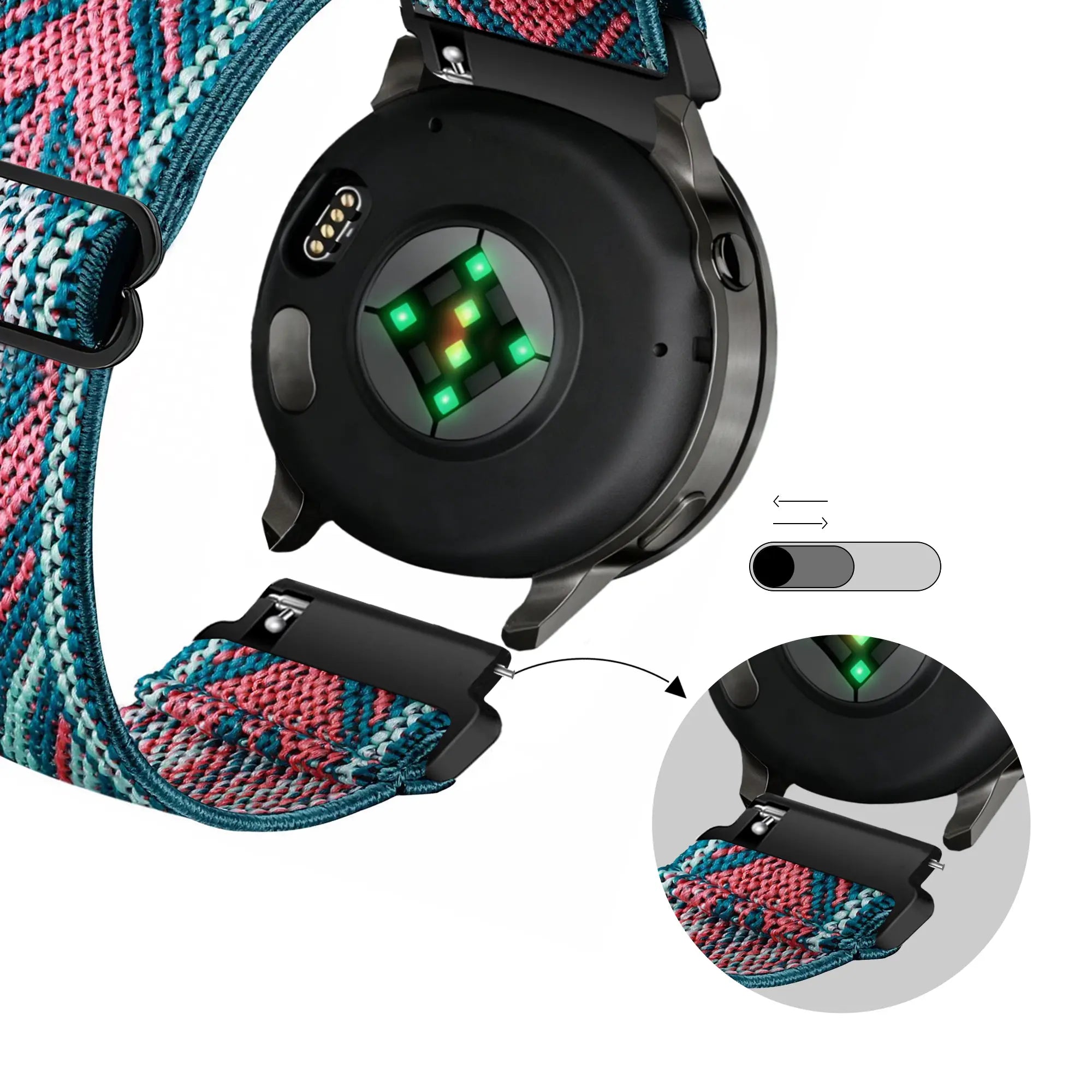 Bandz Correa nylon elástica Levowatch Edgy (mezcla azul)