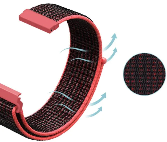 Gard Pro Health 4 smartwatch Nylon Strap (Black/Coral)
