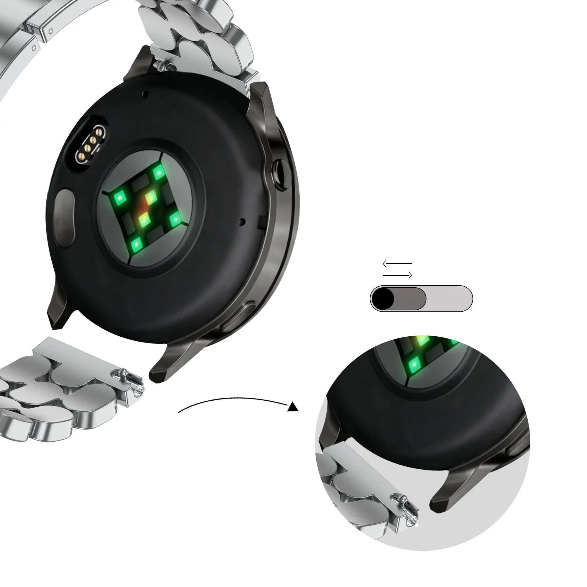 Bandz Correa acero 'Oval' Huawei Watch GT 7 - 41mm (plata)