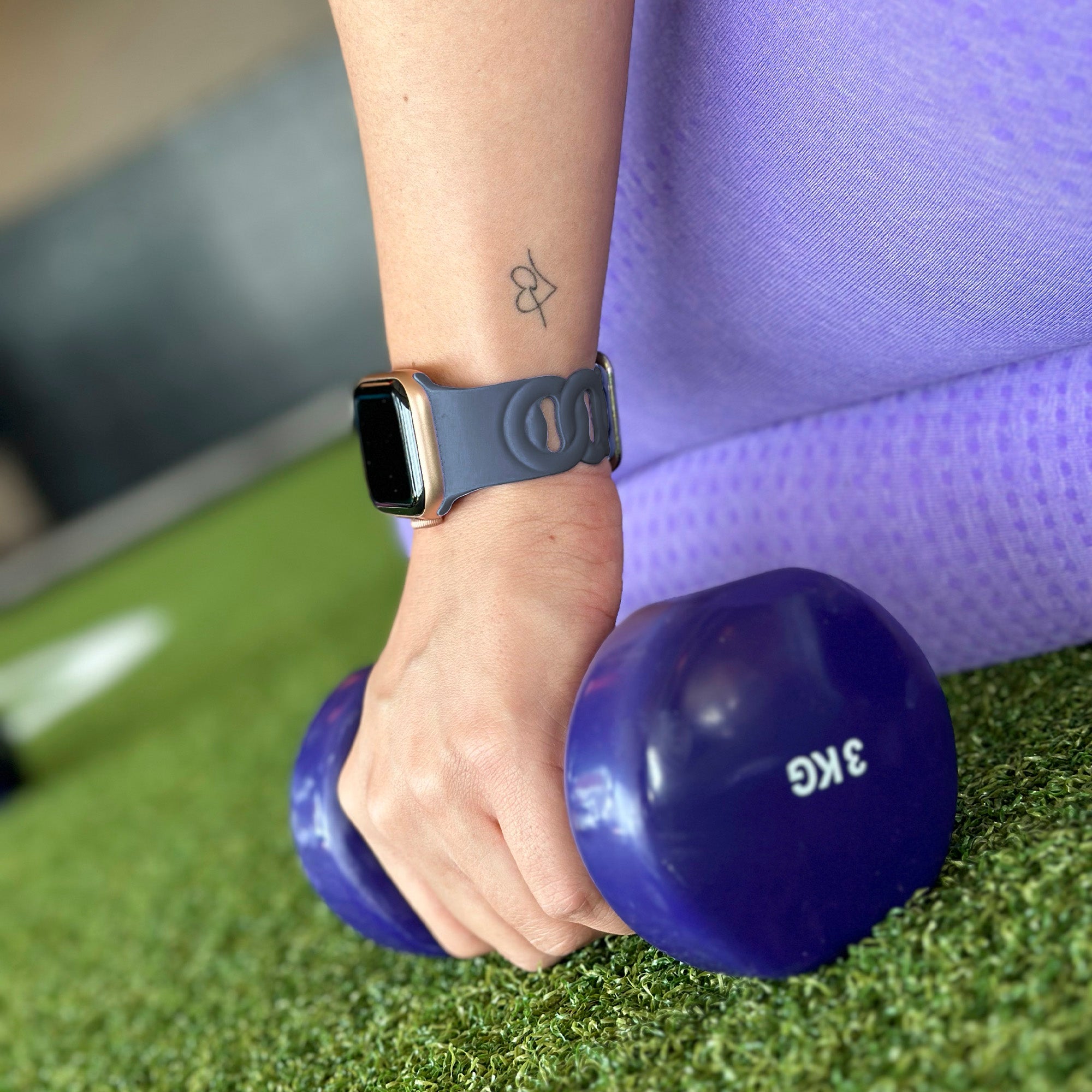 Correa silicona cadena Apple Watch (gris-azul)