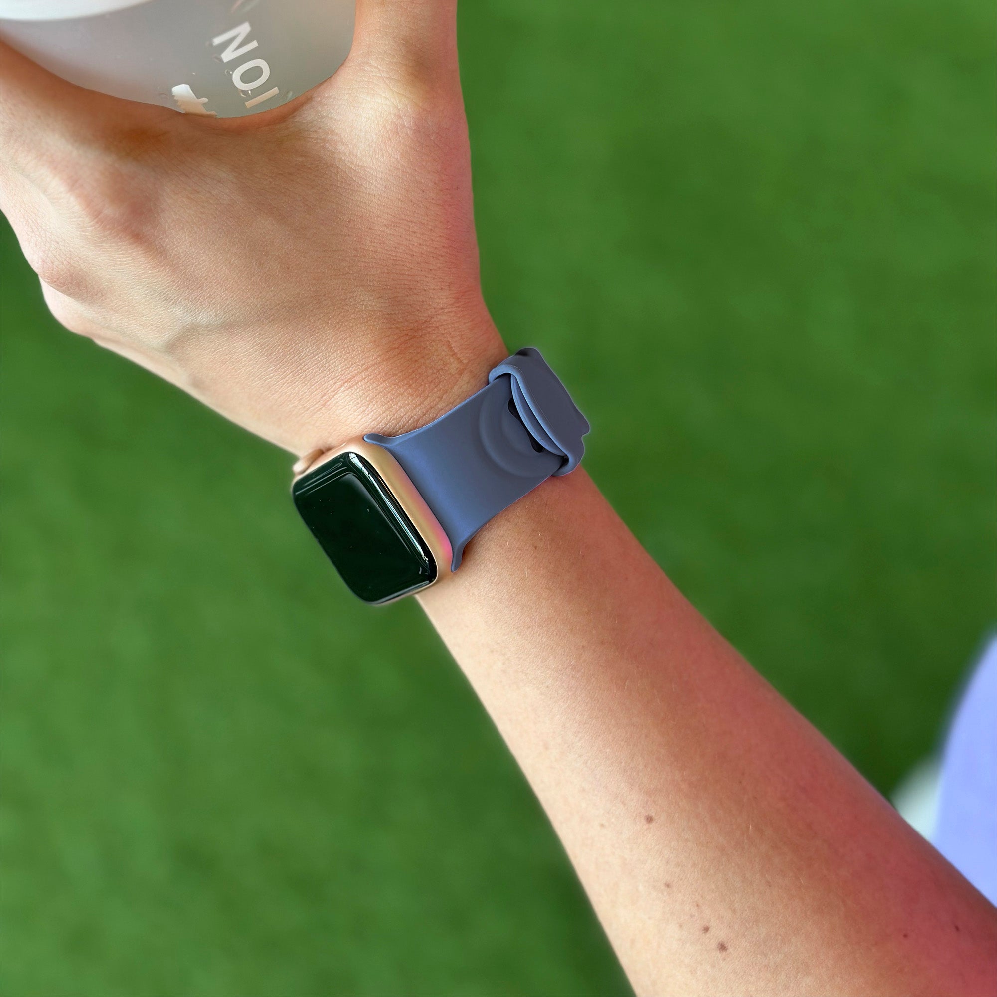 Correa silicona cadena Apple Watch (gris-azul)