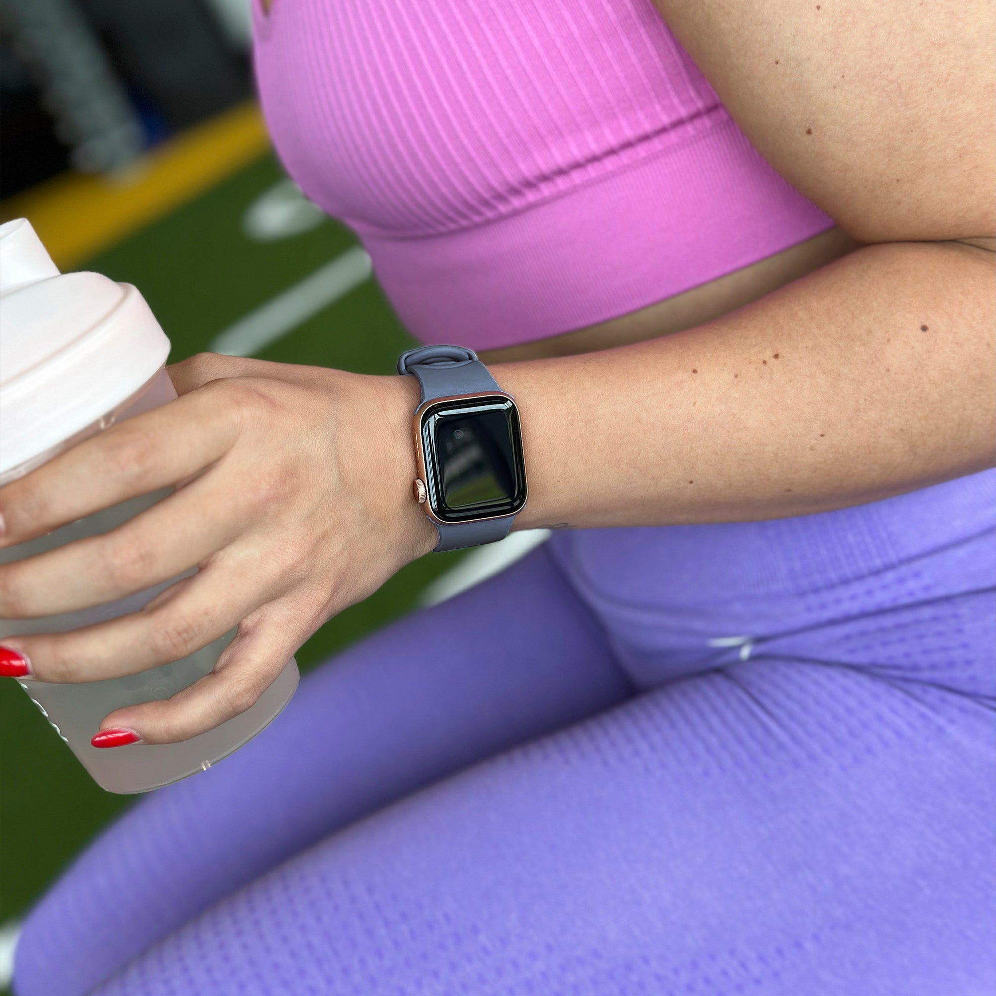 Correa silicona cadena Apple Watch (gris-azul)