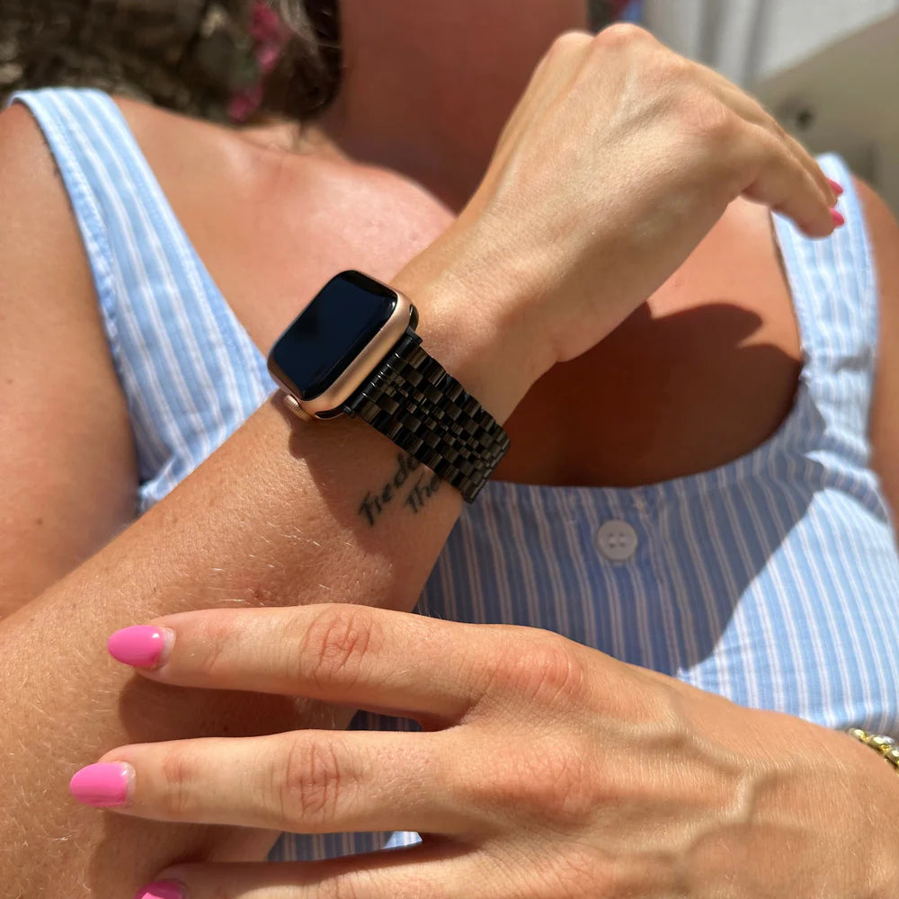 Correa acero xoxo Wildhearts Apple Watch (negro)