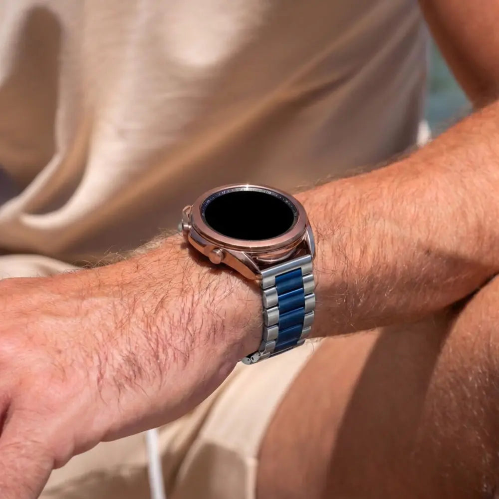 Samsung Galaxy Watch 46mm Steel Strap (Silver/Blue)