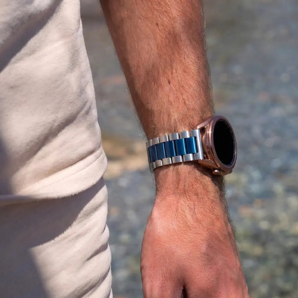 Samsung Galaxy Watch 46mm Steel Strap (Silver/Blue)