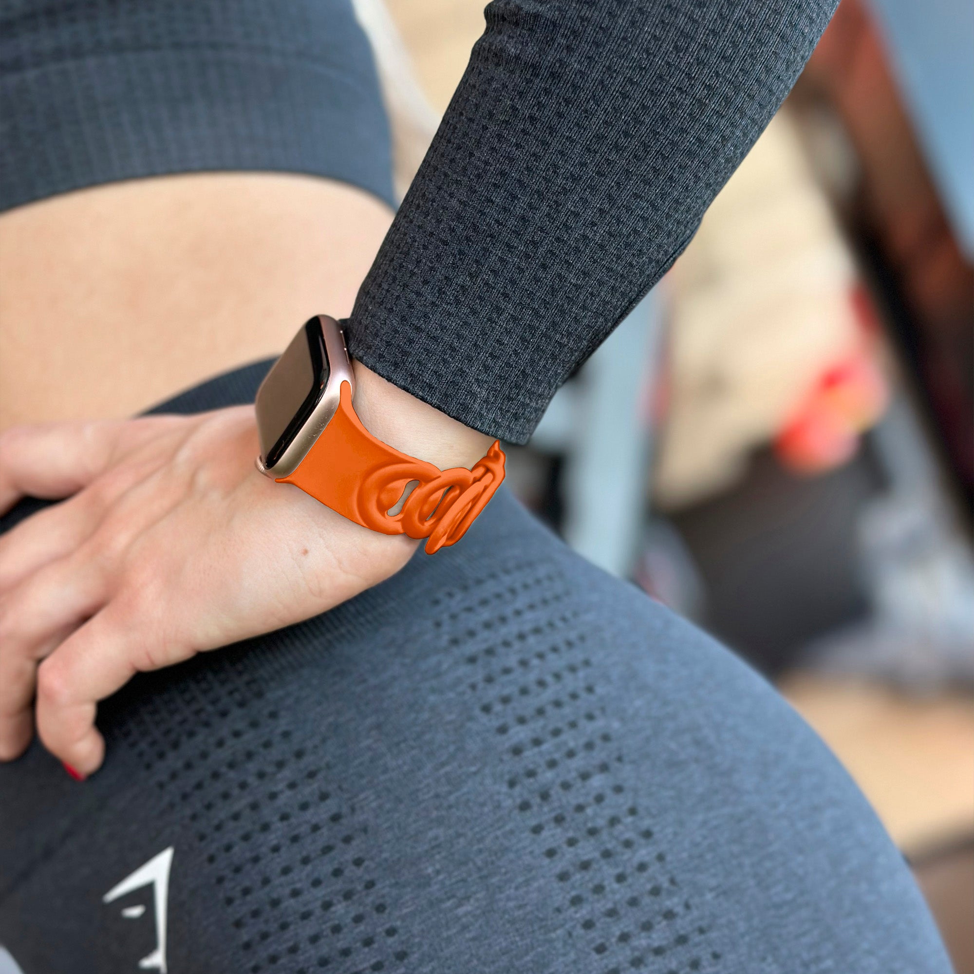 Correa con cadena de silicona Apple Watch (naranja)