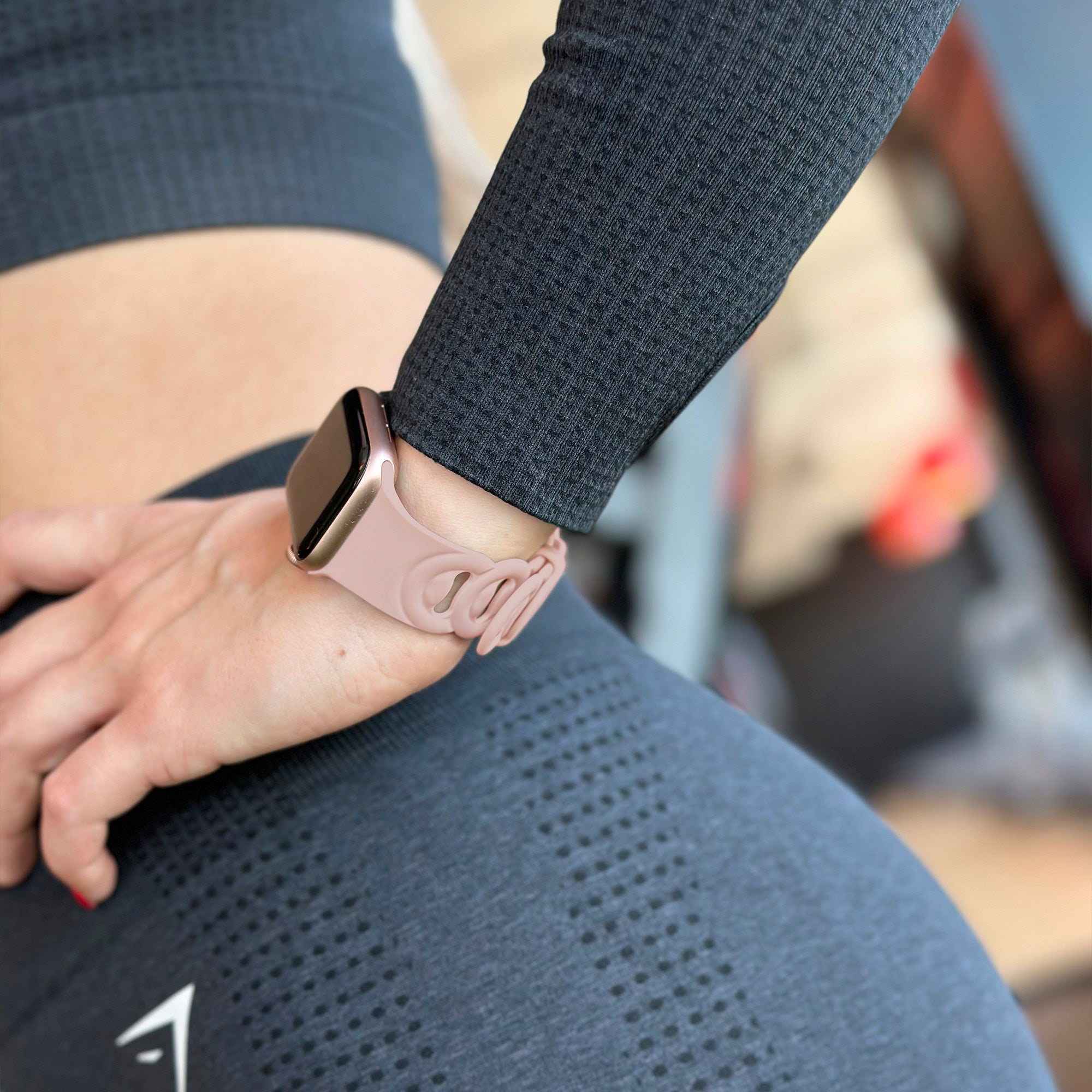 Correa silicona cadena Apple Watch (rosa)