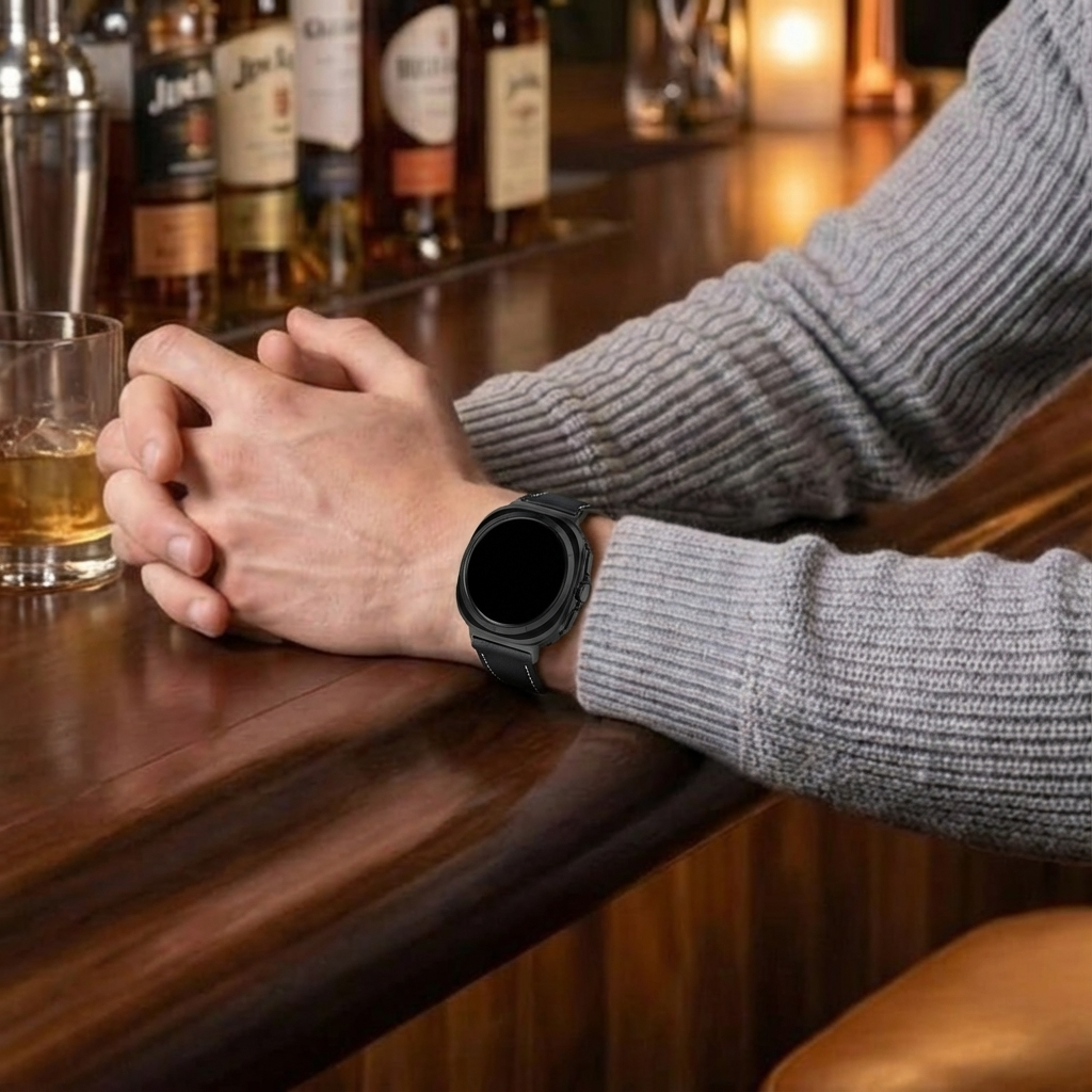 Samsung Galaxy Watch Ultra Buckled Leather Strap (Black)