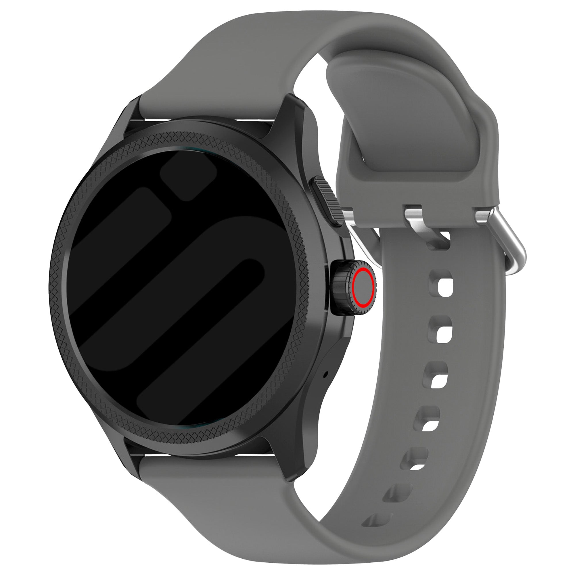 Universal 24mm Silicone Buckle Strap (Dark Grey)