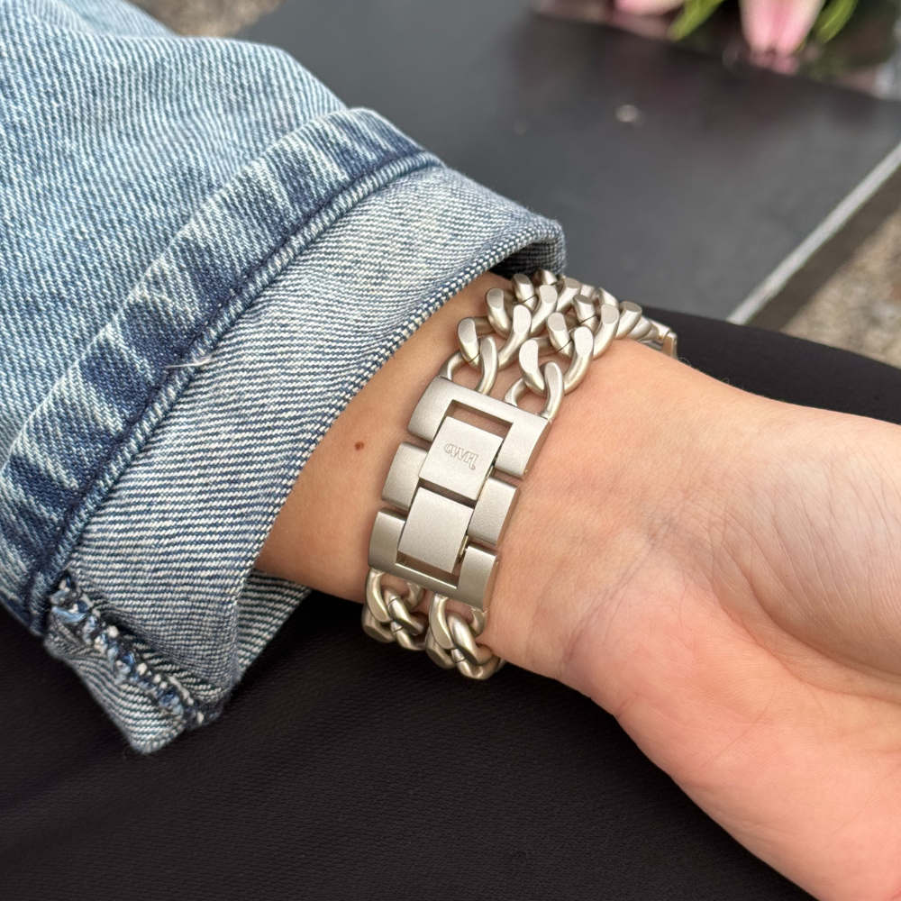 Correa acero cadena Apple Watch xoxo Wildhearts - 38/40/41/42mm (blanco estrella)