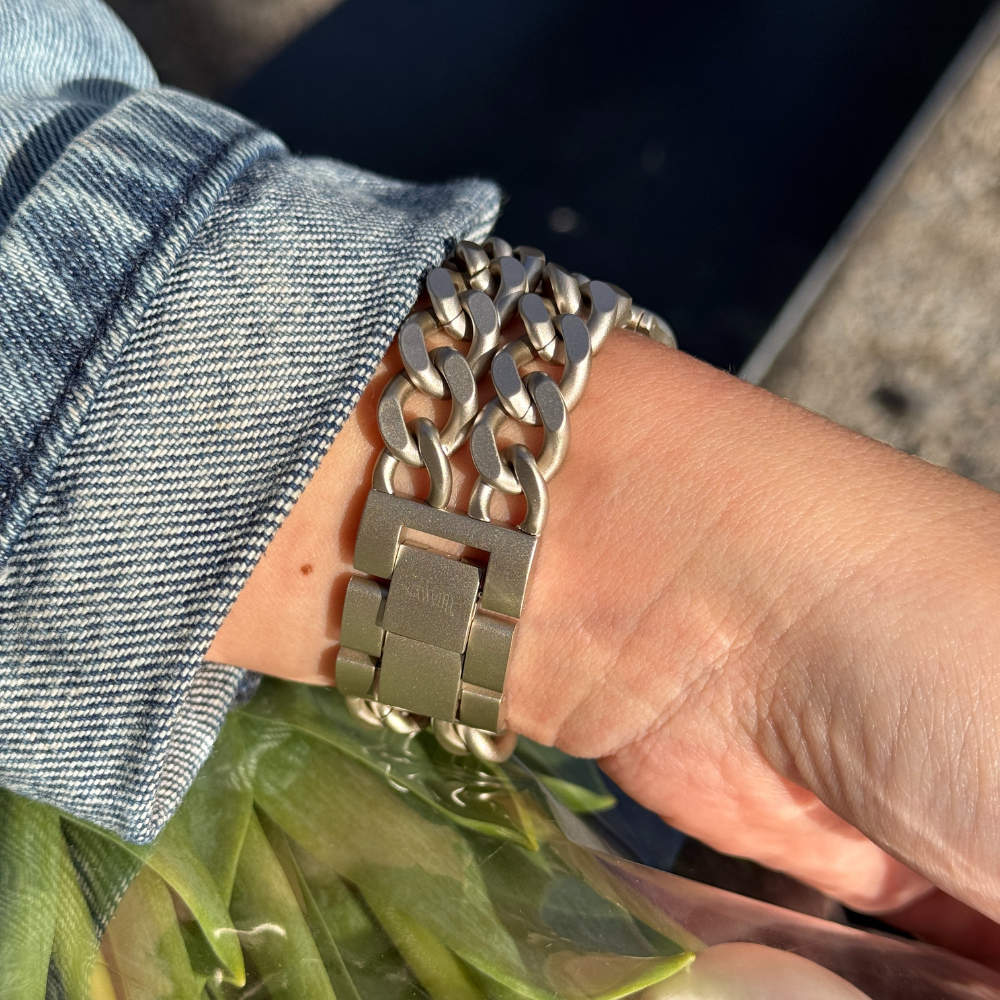 Correa acero cadena Apple Watch xoxo Wildhearts - 38/40/41/42mm (blanco estrella)