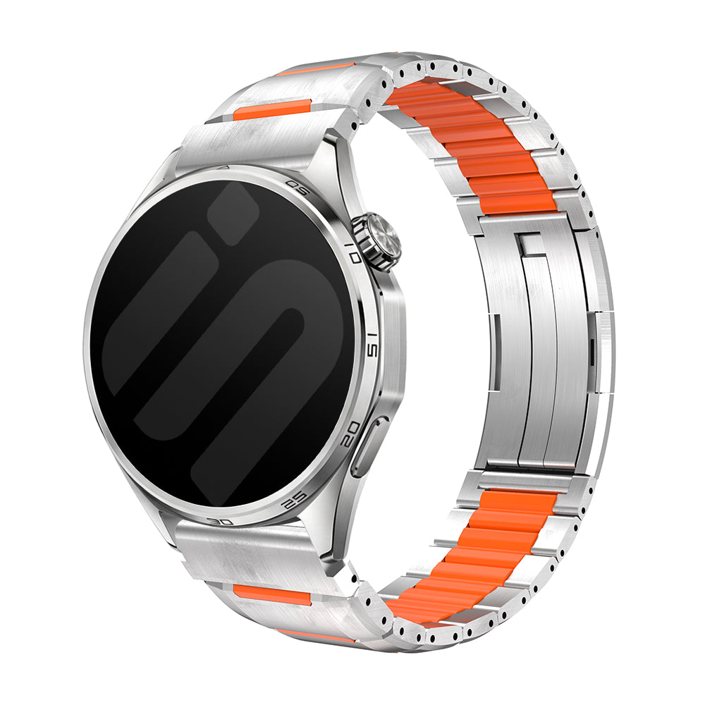 Correa acero híbrido 'One Push' Gard Pro Health Smartwatch 2+ (titanio/naranja)