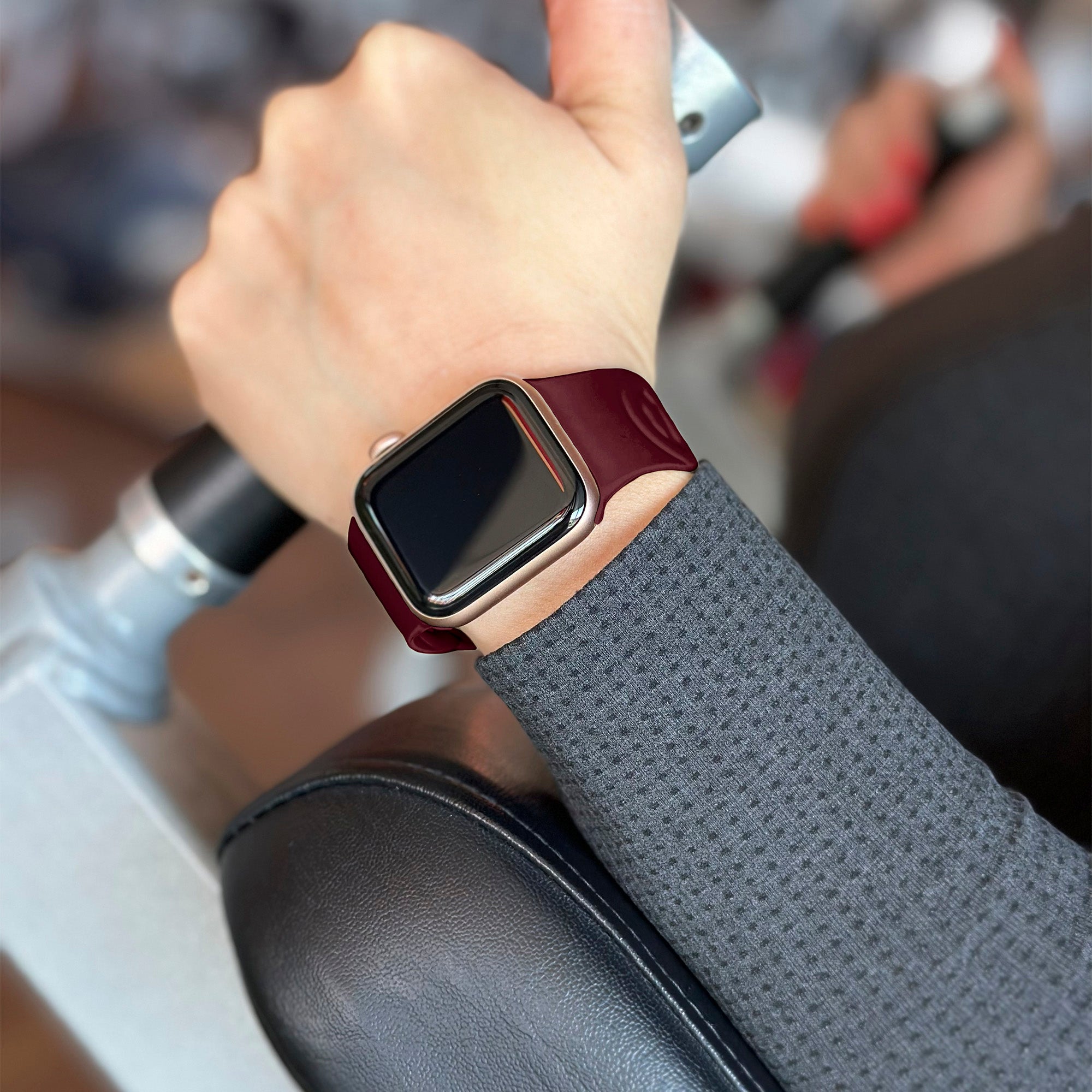 Apple Watch Silicone Chain Strap (Wine Red)