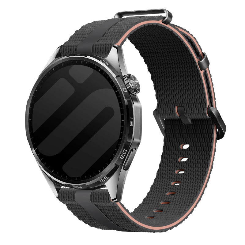 Huawei Watch GT 4 - 41mm Silicone Active Strap (Black/Light Pink)