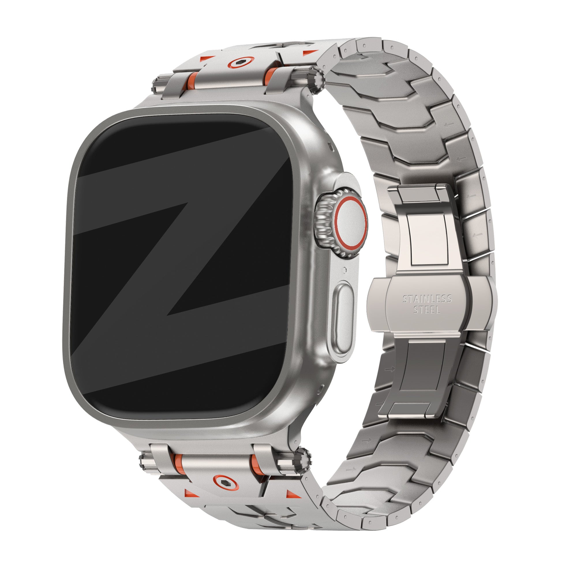 Bandz Apple Watch Metal Grain Strap 'Deluxe' (Titanium)
