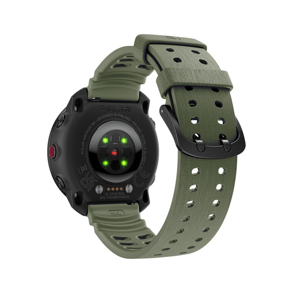 Polar Vantage M3 Silicone Grain Strap (Army Green)