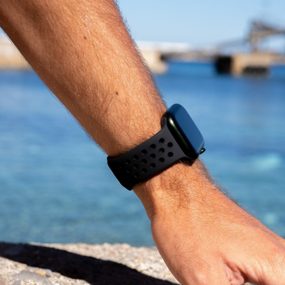 Correa deportiva Apple Watch (gris oscuro/negro)