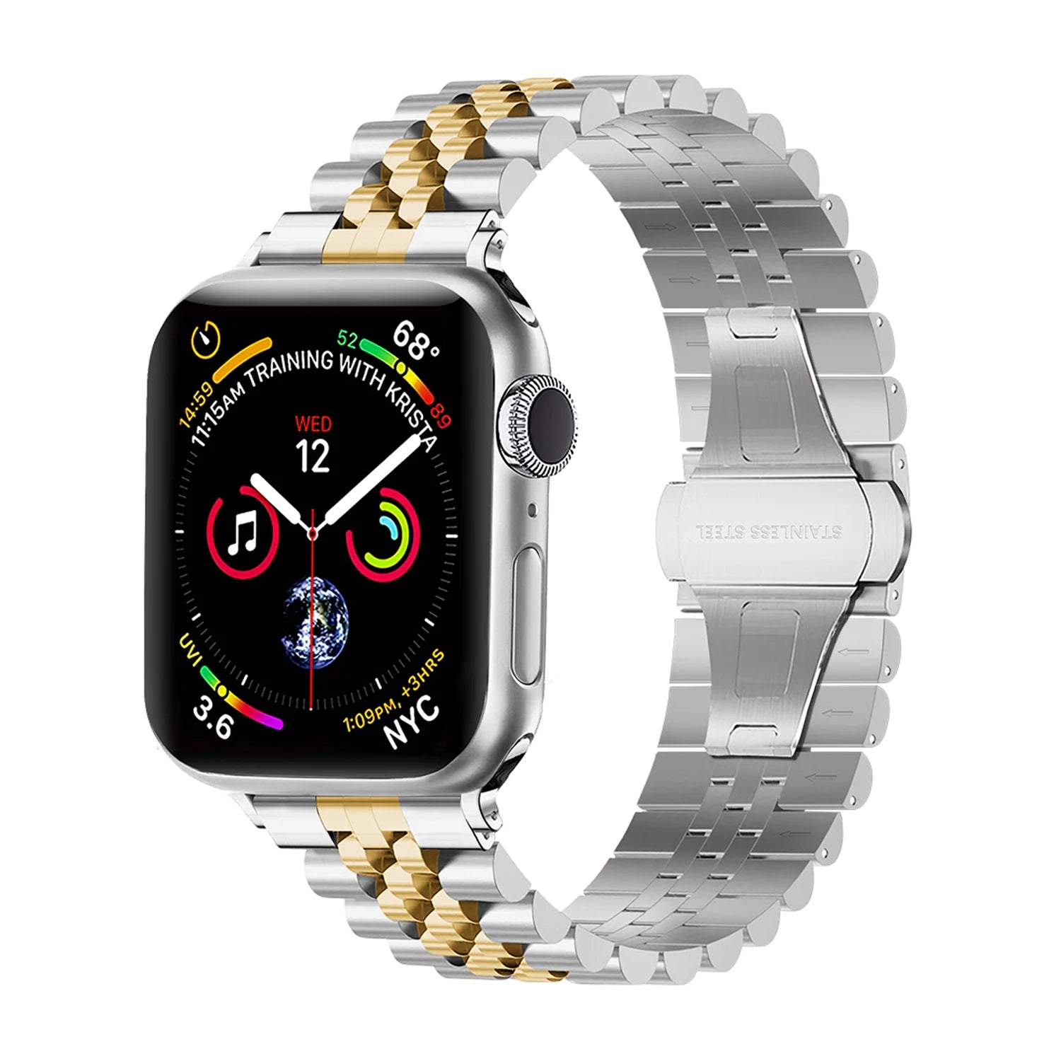 Correa acero Jubilee Apple Watch (plata/oro)