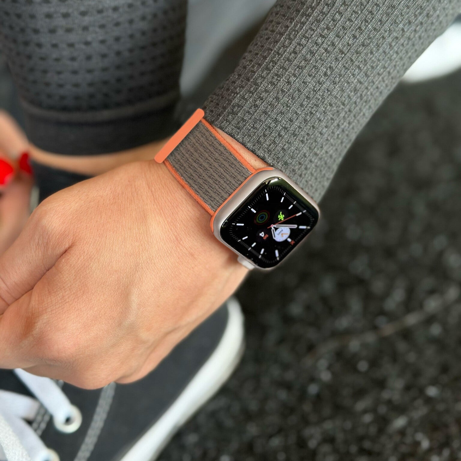 AW Nylon loop band bruin-oranje