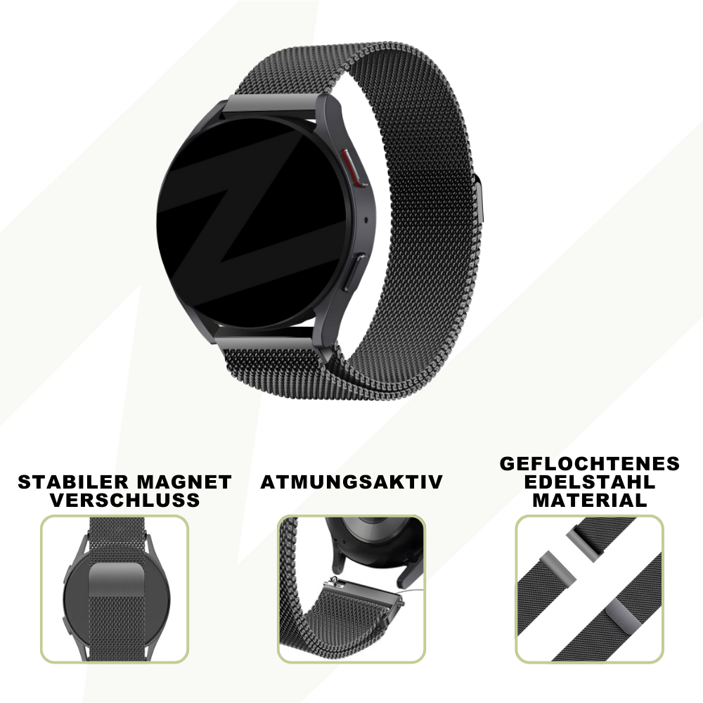 Bandz Coros Apex 42mm Milanese Loop Strap (Black)