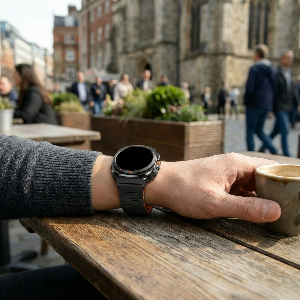 Correa silicona magnética Samsung Galaxy Watch Ultra (negro/naranja)