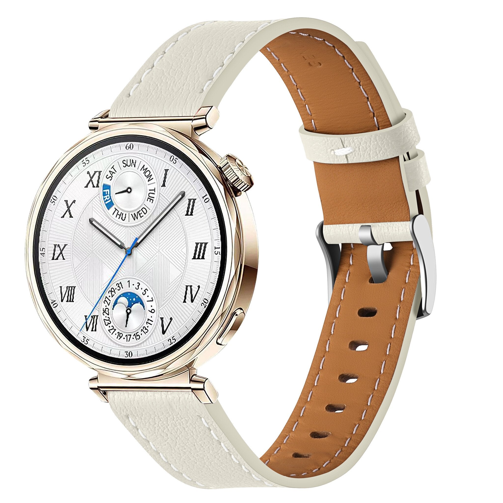 Huawei Watch GT 5 - 41mm 'One Push' Leather Strap (Beige)