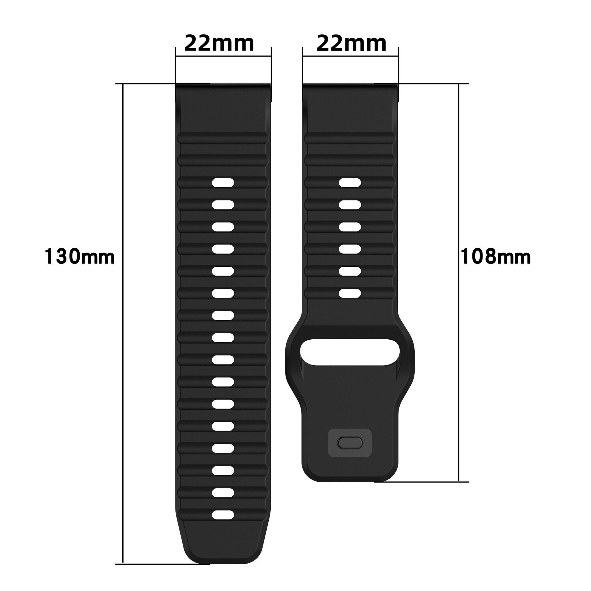 Garmin Quatix 8 - 47mm Outdoor Silicone Strap (Black)