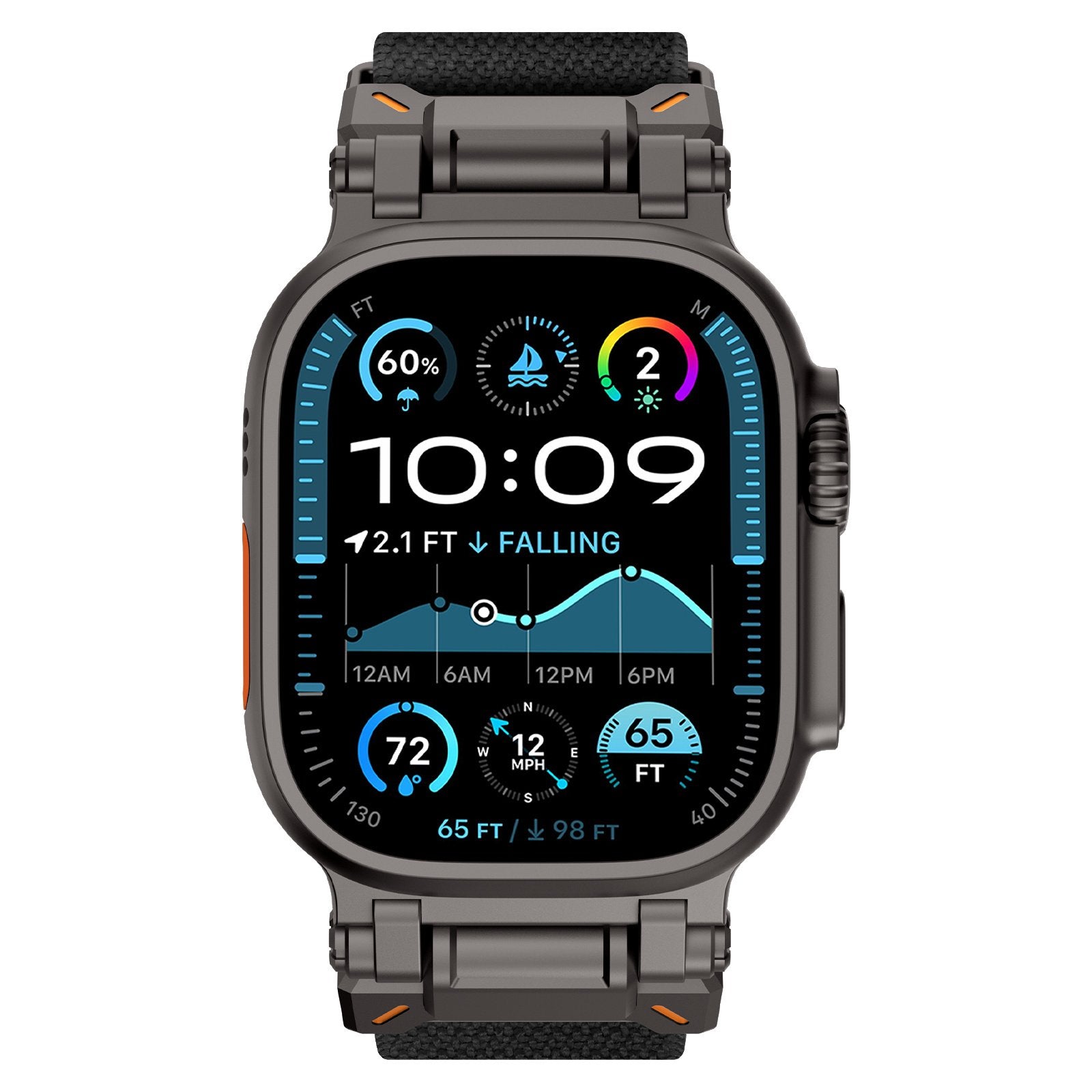 Correa poliéster 'Explorer' Apple Watch (negro/negro)