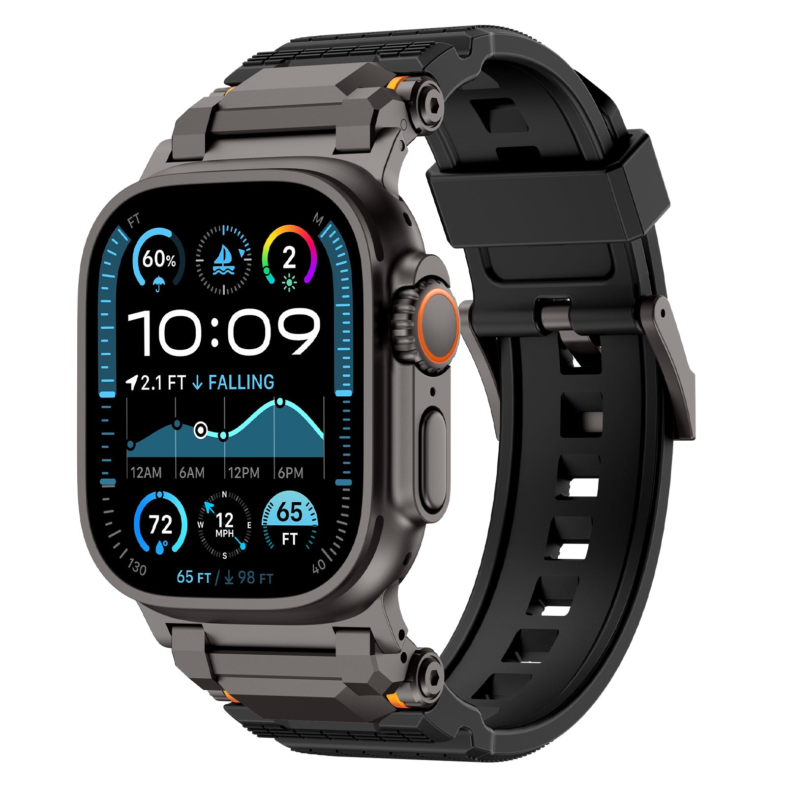 Apple Watch 'Adventurer' Silicone Strap (Black with Black)