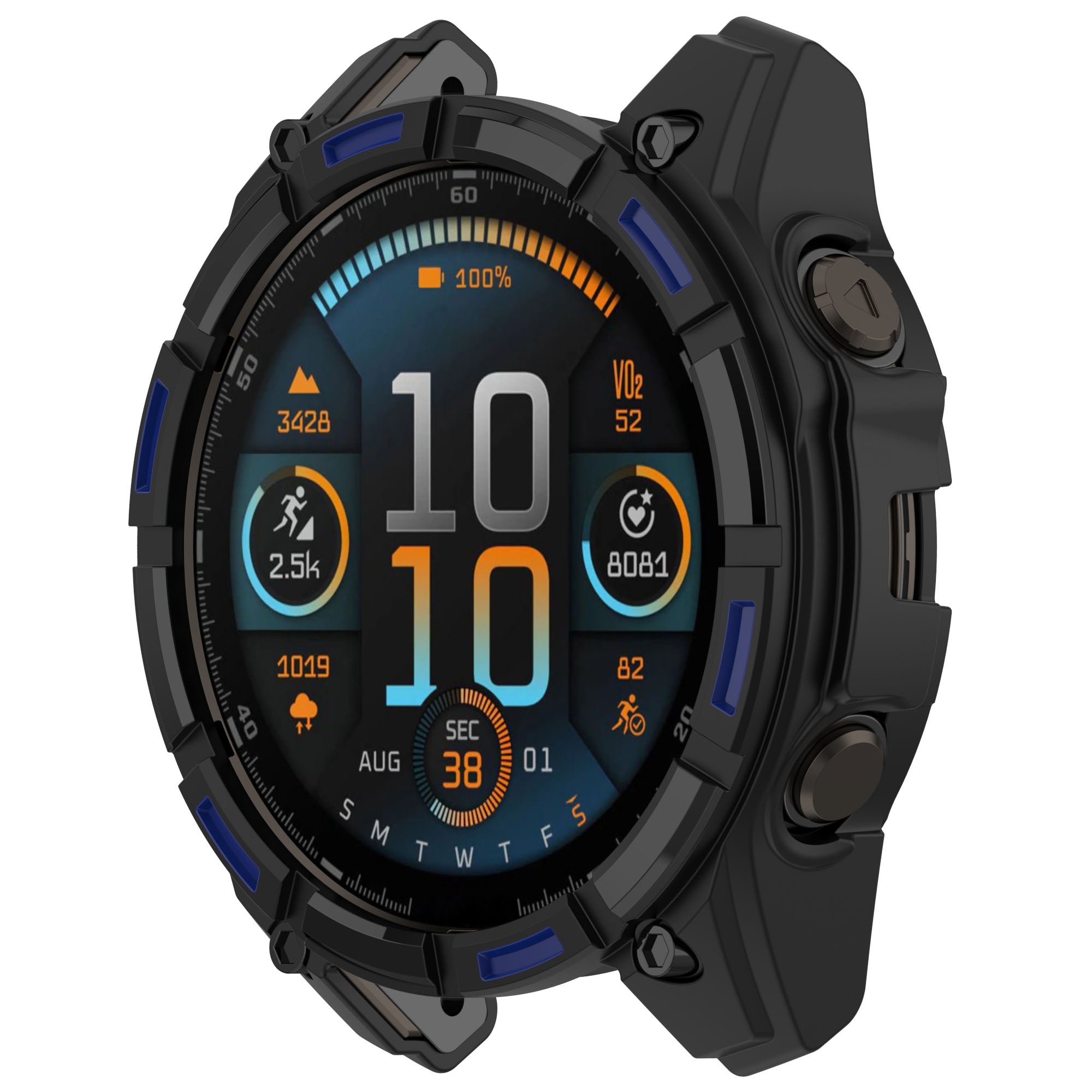 Garmin Quatix 8 - 47mm Rugged TPU Case (Black/Blue)