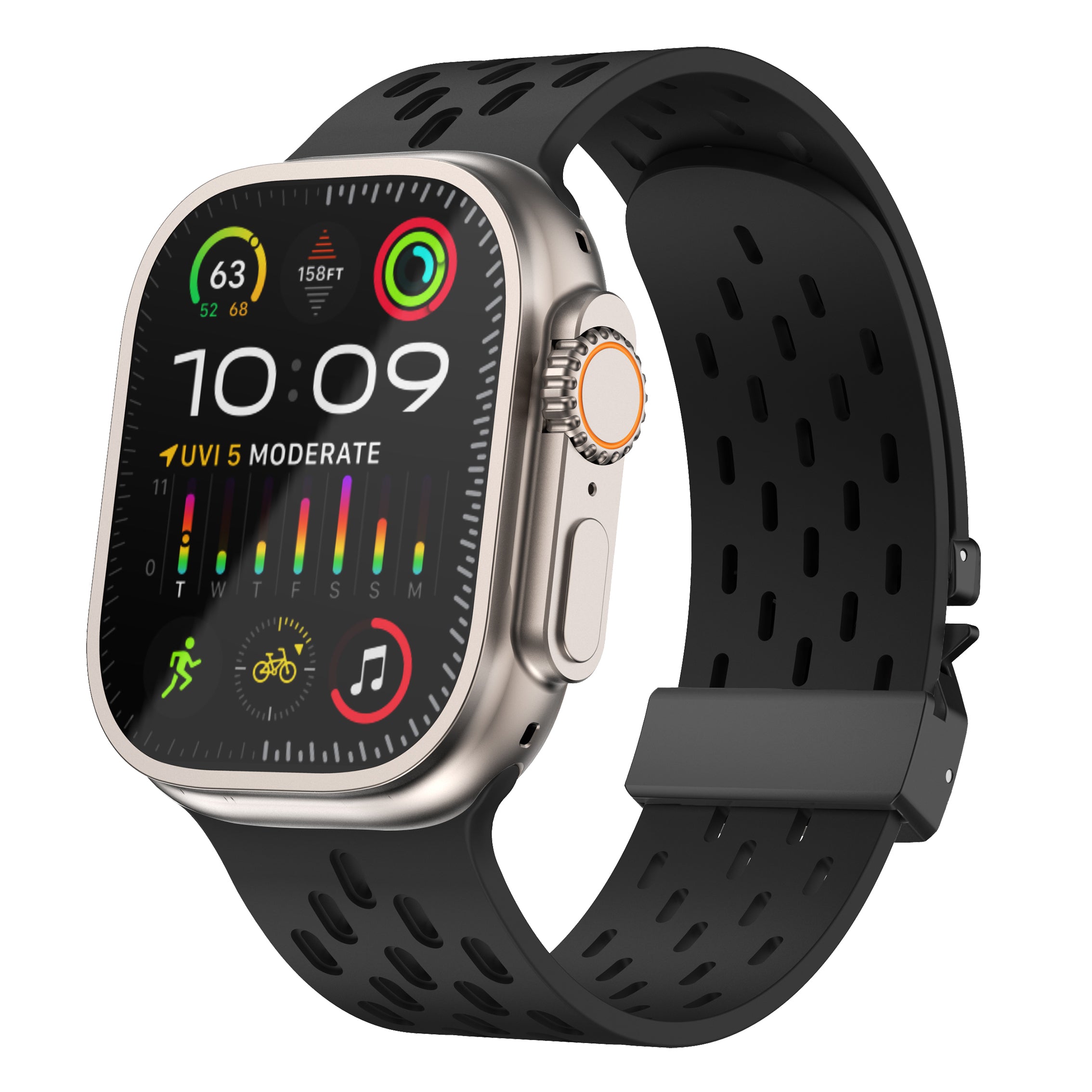 Correa silicona air con P-buckle Apple Watch (negra)