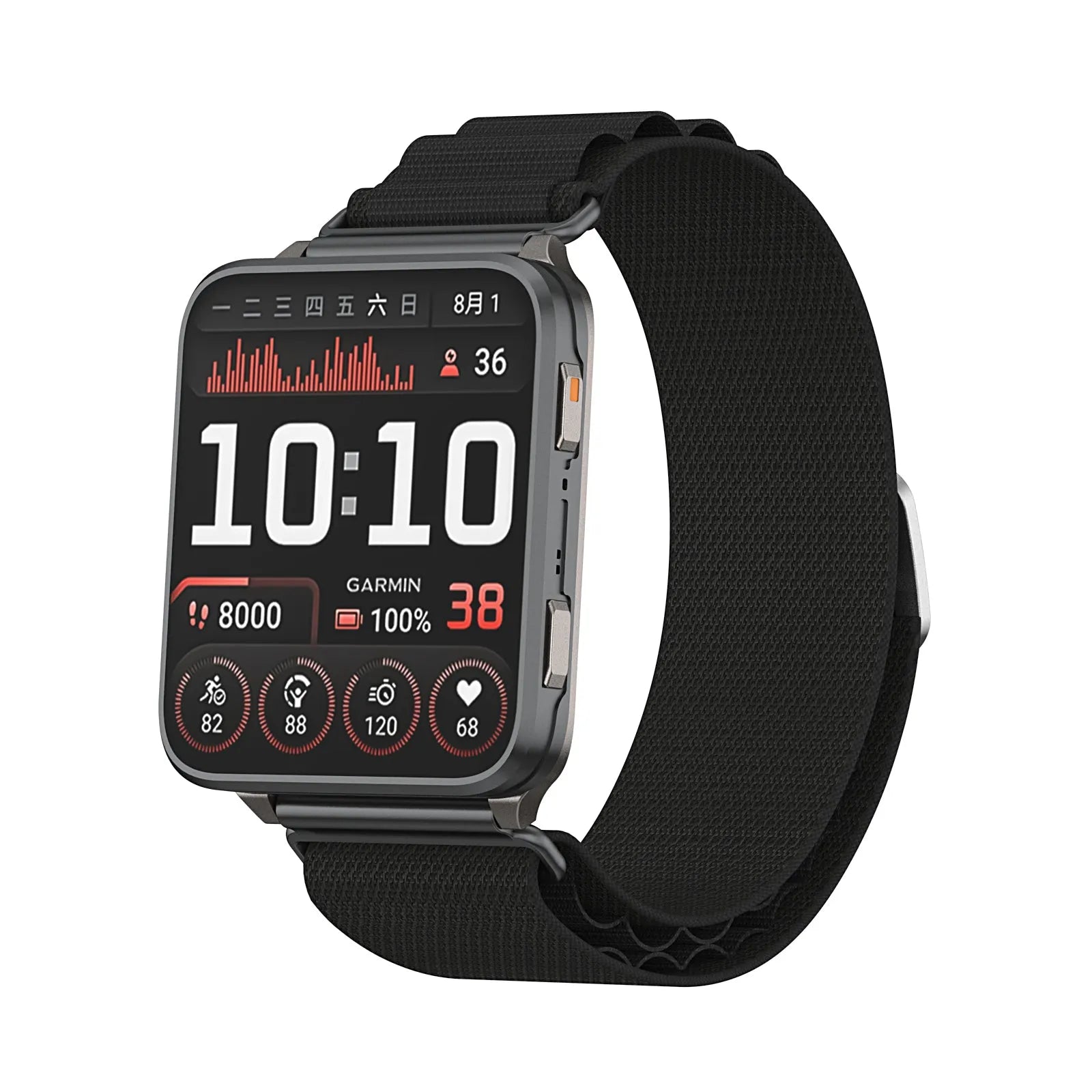 Correa nylon Alpine TicWatch Pro 5 Enduro (negro)