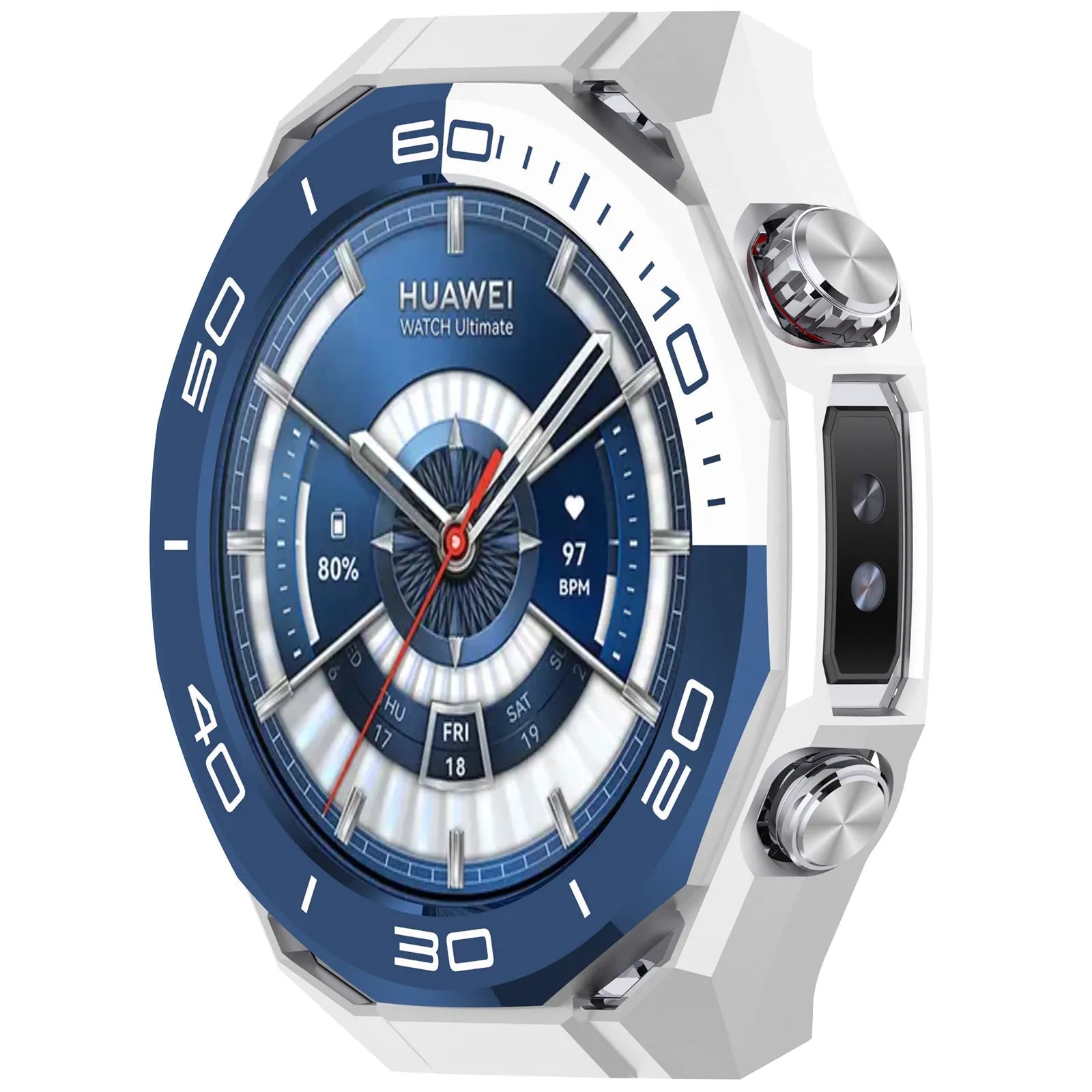 Funda PC con cristal Huawei Watch Ultimate 2 (blanco/azul)