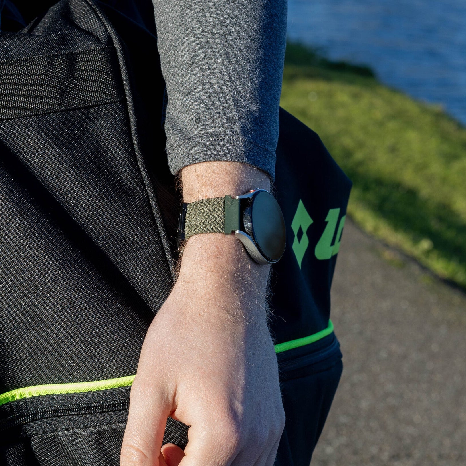 Correa trenzada Samsung Galaxy Watch 3 - 41mm con hebilla P (verde)