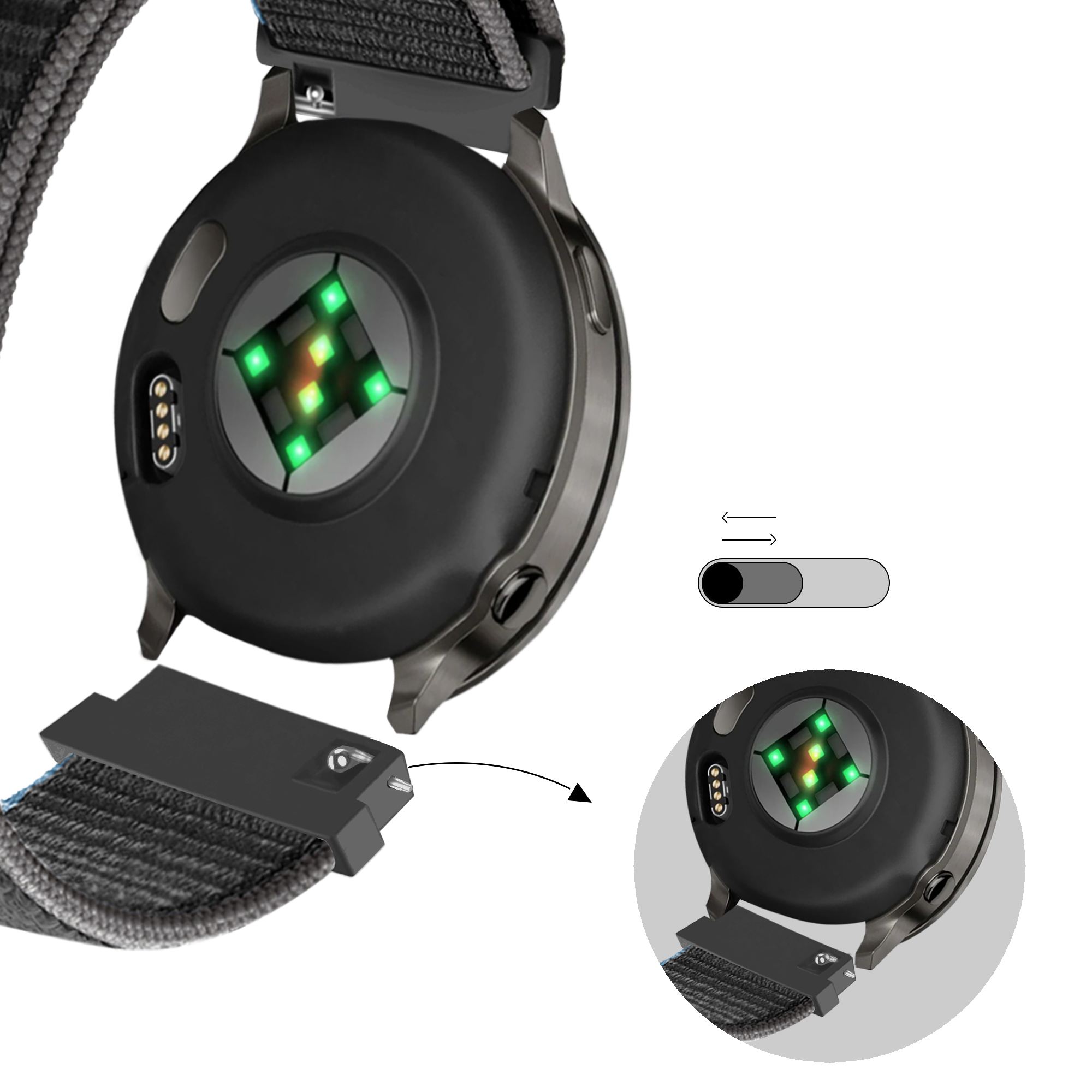 Bandz Correa nylon Loop Garmin D2 Air X15 (carbón)