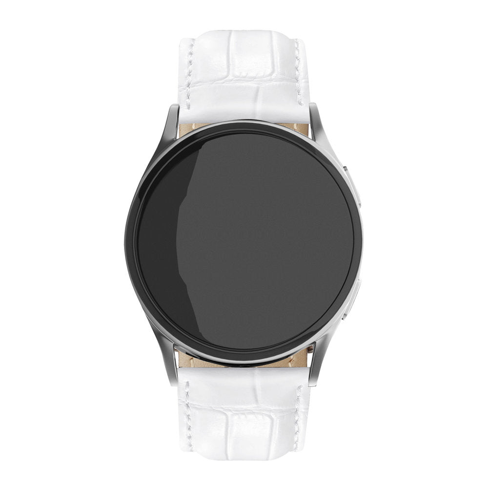 Correa cuero granulado cocodrilo Amazfit Bip 5 (blanco)