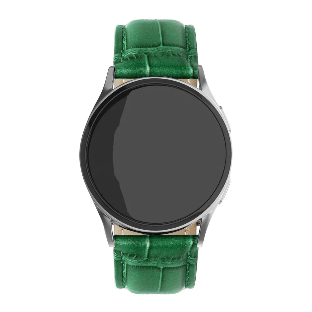Correa cuero cocodrilo granulado Amazfit Active 2 (verde)