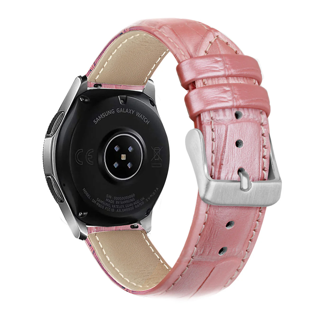 Correa cuero cocodrilo granulado Amazfit Bip U (Pro) (rosa)