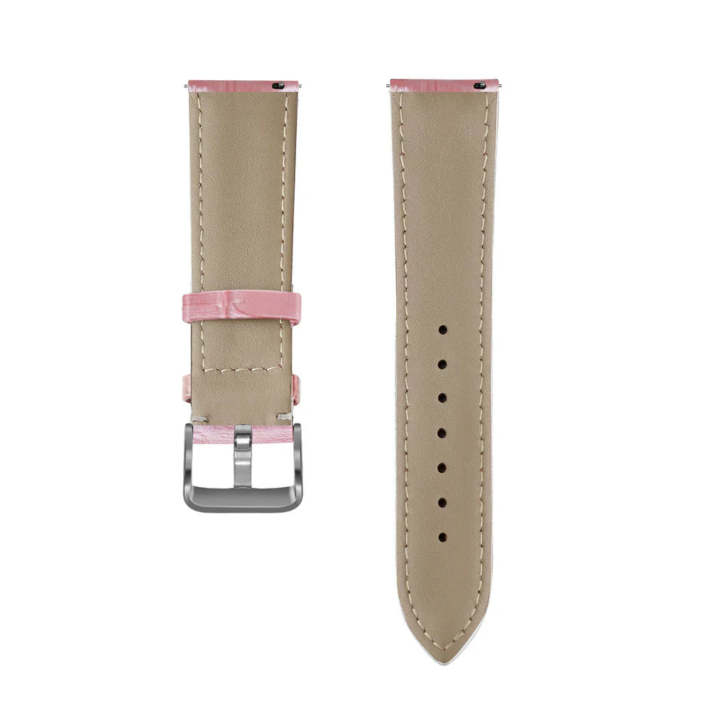 Correa cuero cocodrilo granulado Amazfit Bip 3 (Pro) (rosa)