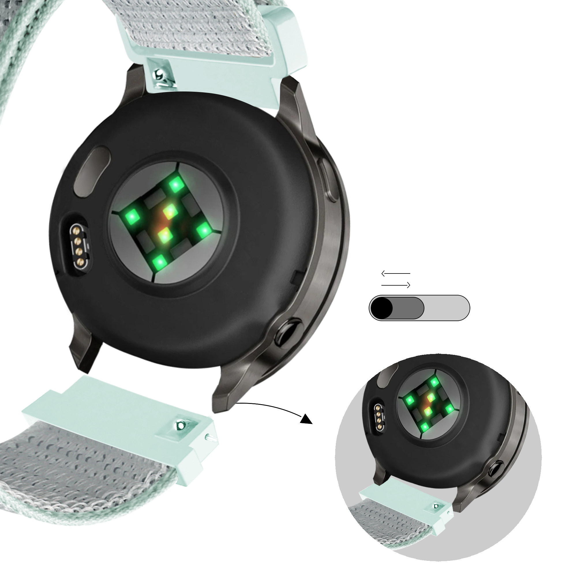 Bandz Correa nylon Loop Garmin Venu SQ 2 (celeste)