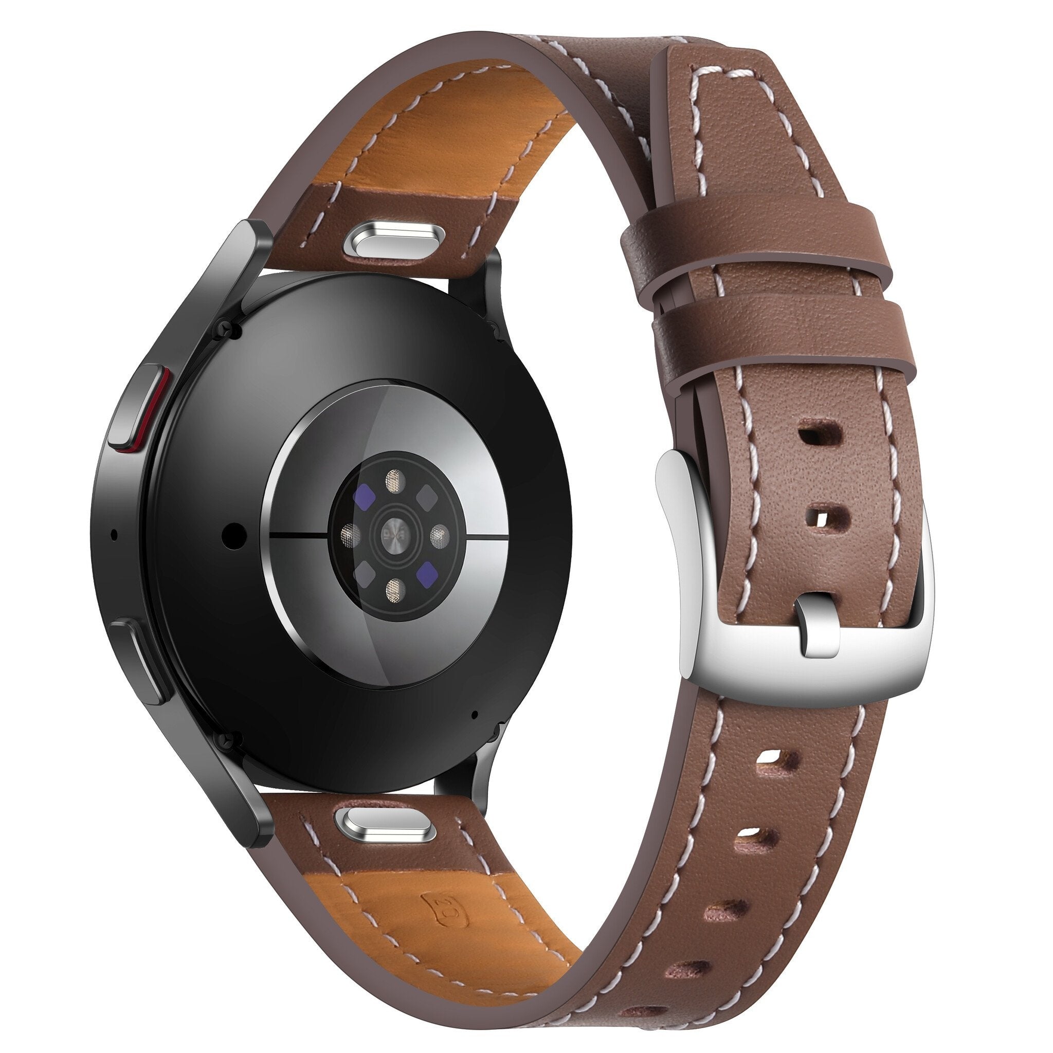 Samsung Galaxy Watch 4 - 44mm 'One Push' Leather Strap (Dark Brown)