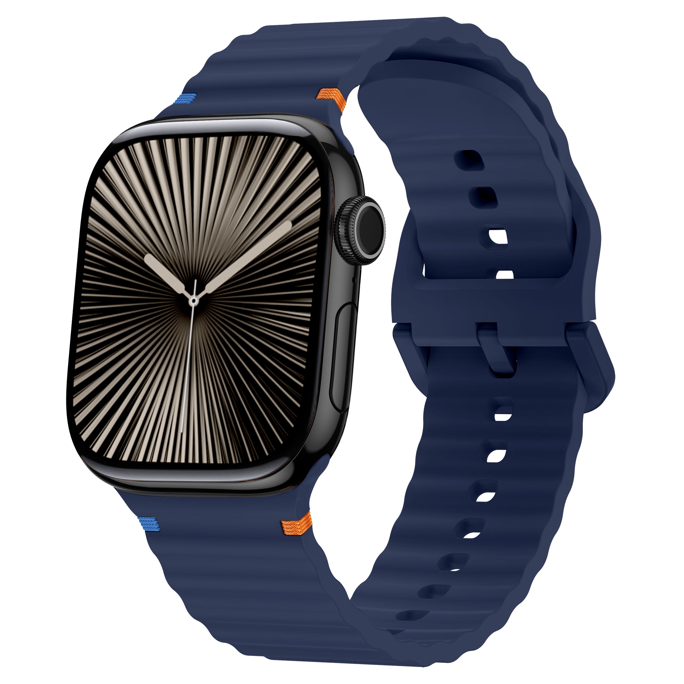 apple watch wave silicone strap blue