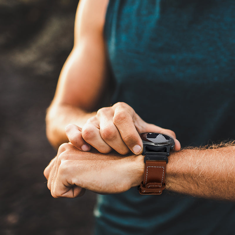 Correa cuero 'Premium' Garmin Fenix 7 ( marrón oscuro)