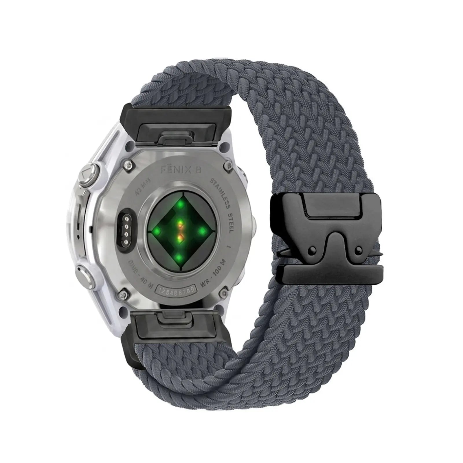 Correa trenzada con hebilla-P Garmin Quatix 8 Pro - 47mm (gris oscuro con negro)