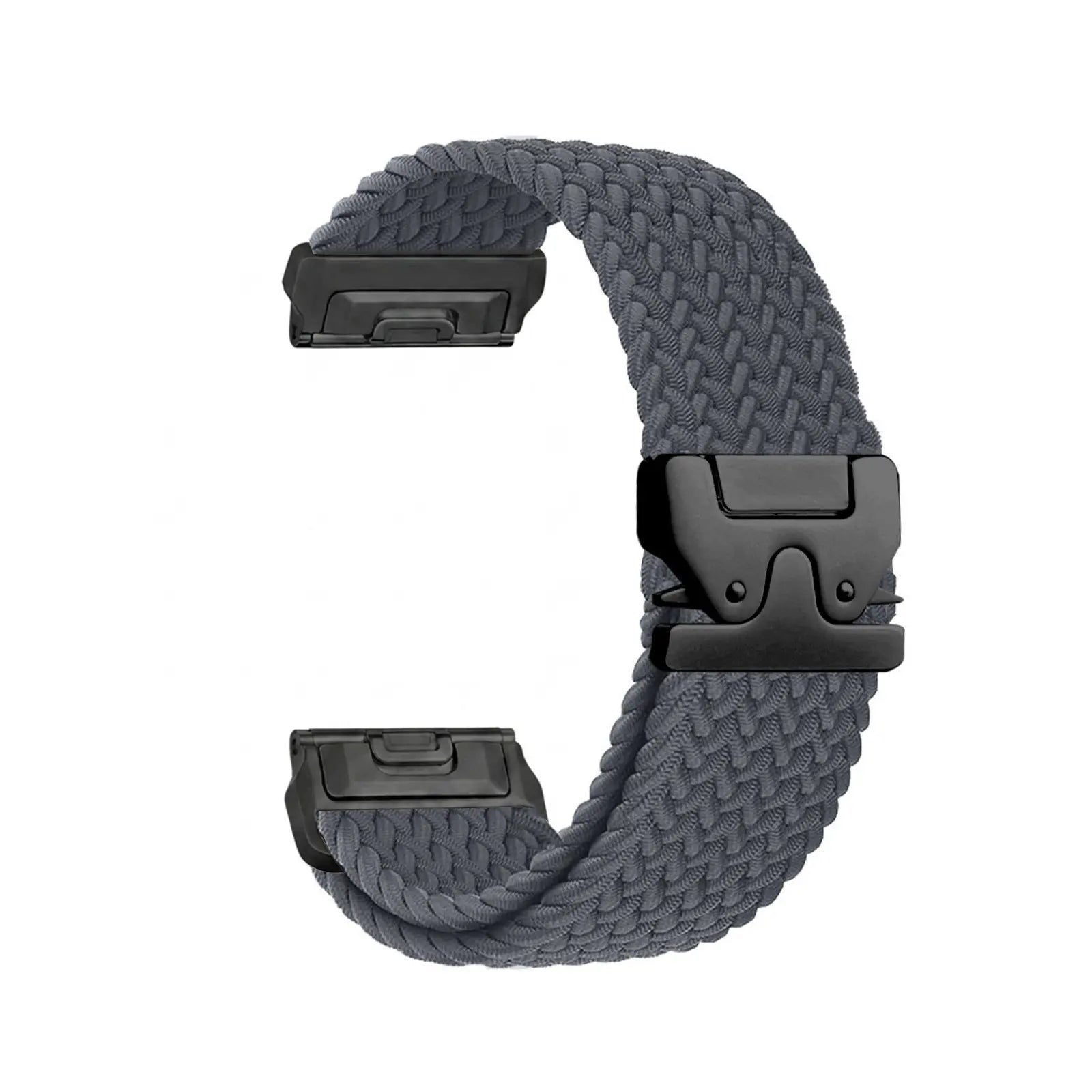 Correa trenzada con hebilla-P Garmin Quatix 8 Pro - 47mm (gris oscuro con negro)