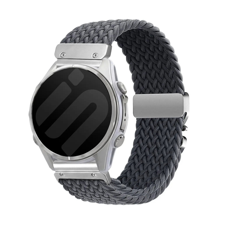 braided band dark grey silver