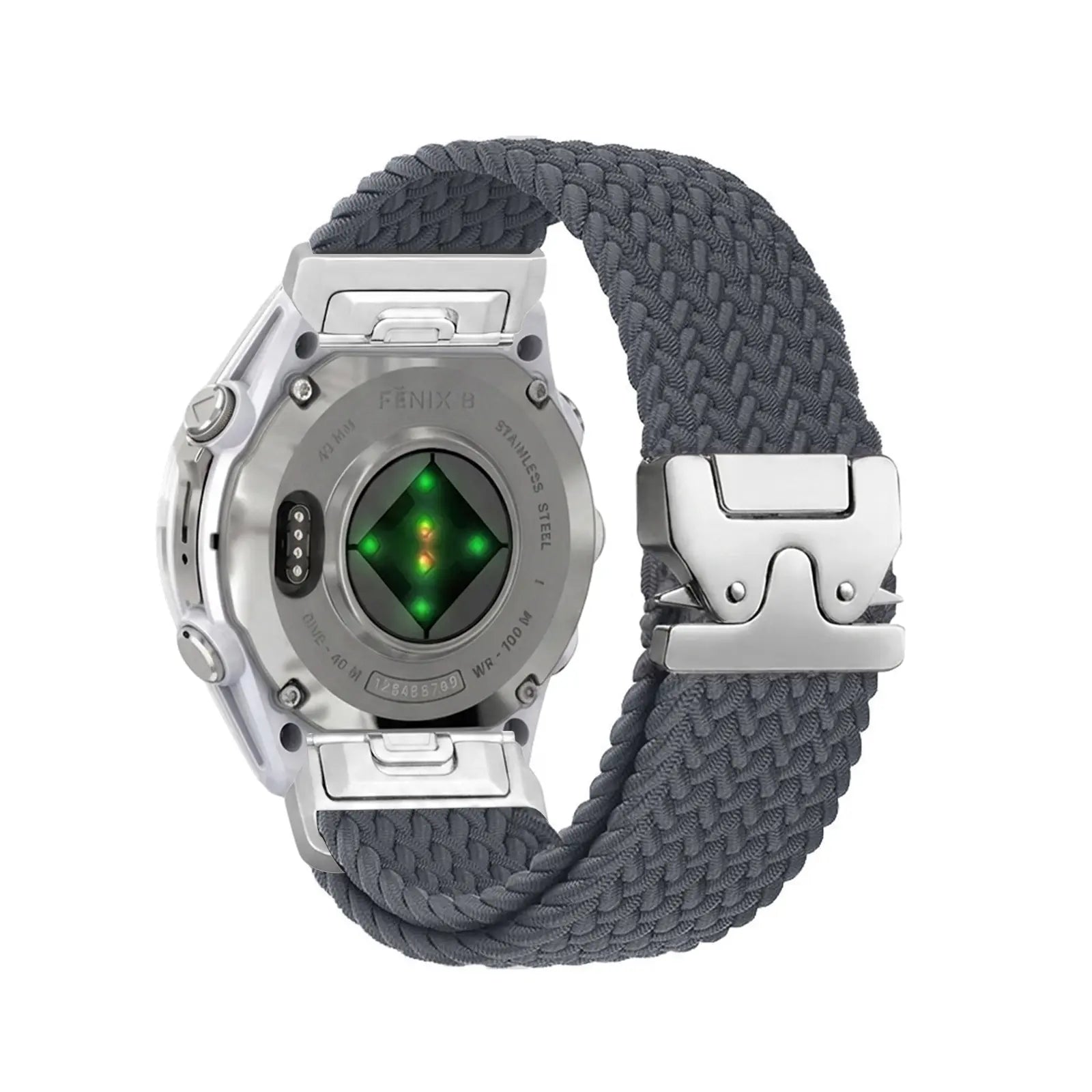 Correa trenzada con hebilla-P Garmin Quatix 8 Pro - 47mm (gris oscuro con plata)
